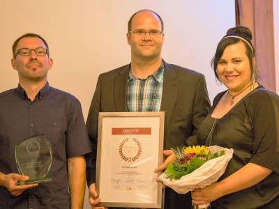 Award marc boettcher jens ebermann und claudia chilcott v.li.n.re.